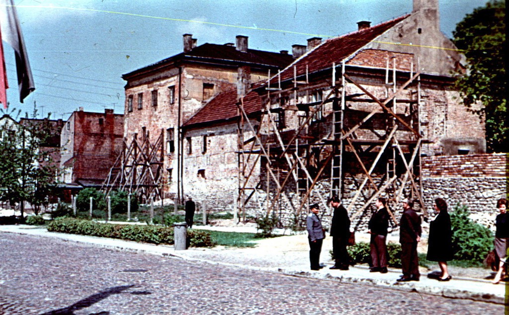 Prace konserwatorskie przy baszcie w 1967 r. Fot. W.Kalinowski