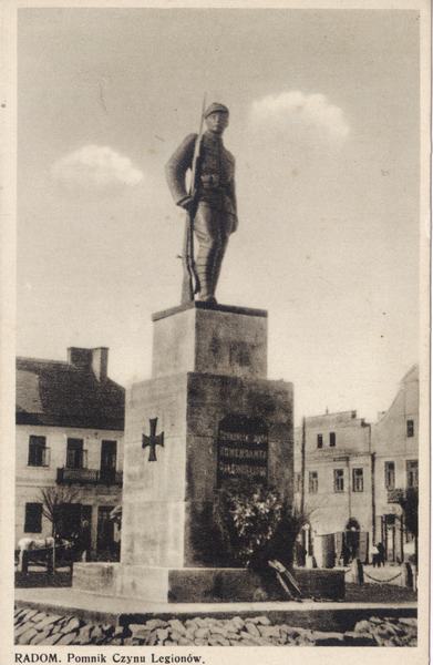Pomnik Czynu Legionów na pocztowce z lat 30. XX w.