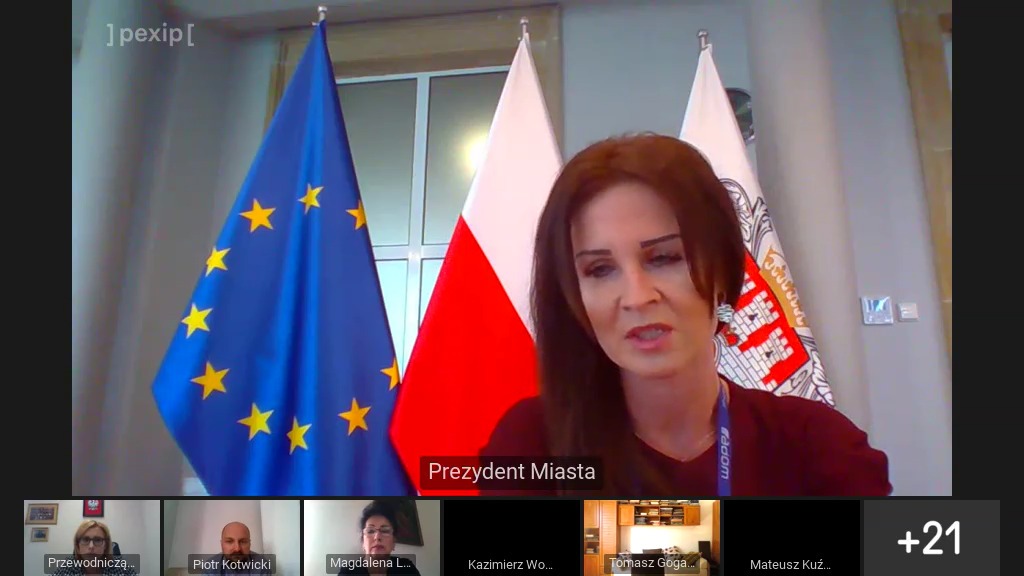 O pomocy dla radomskich przedsiebiorców mówiła podczas sesji online wiceprezydent Katarzyna Kalinowska