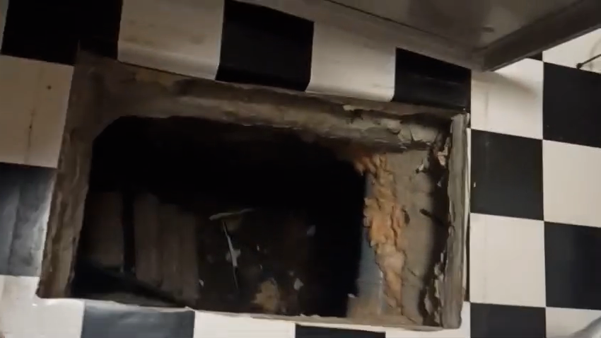 Nie miał już gdzie uciec. 41-latek wydrążył otwór z łazienki do piwnicy (WIDEO)